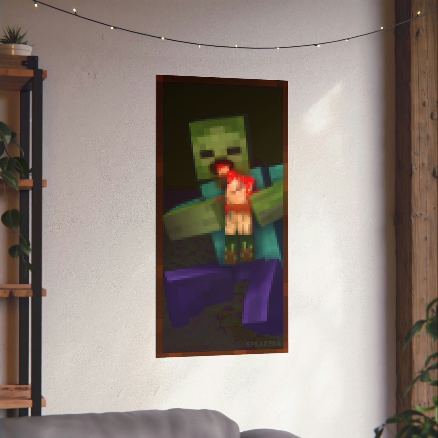 Minecraft Zombie Devouring His Son - Matte Vertical Poster