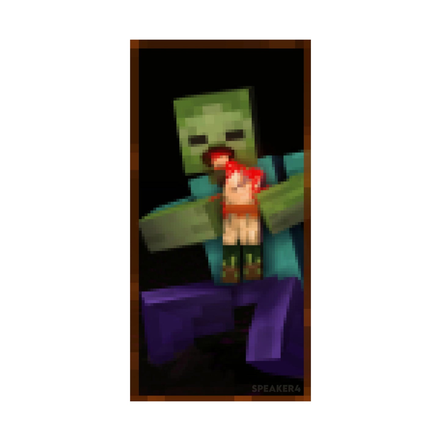 Minecraft Zombie Devouring His Son - Matte Vertical Poster