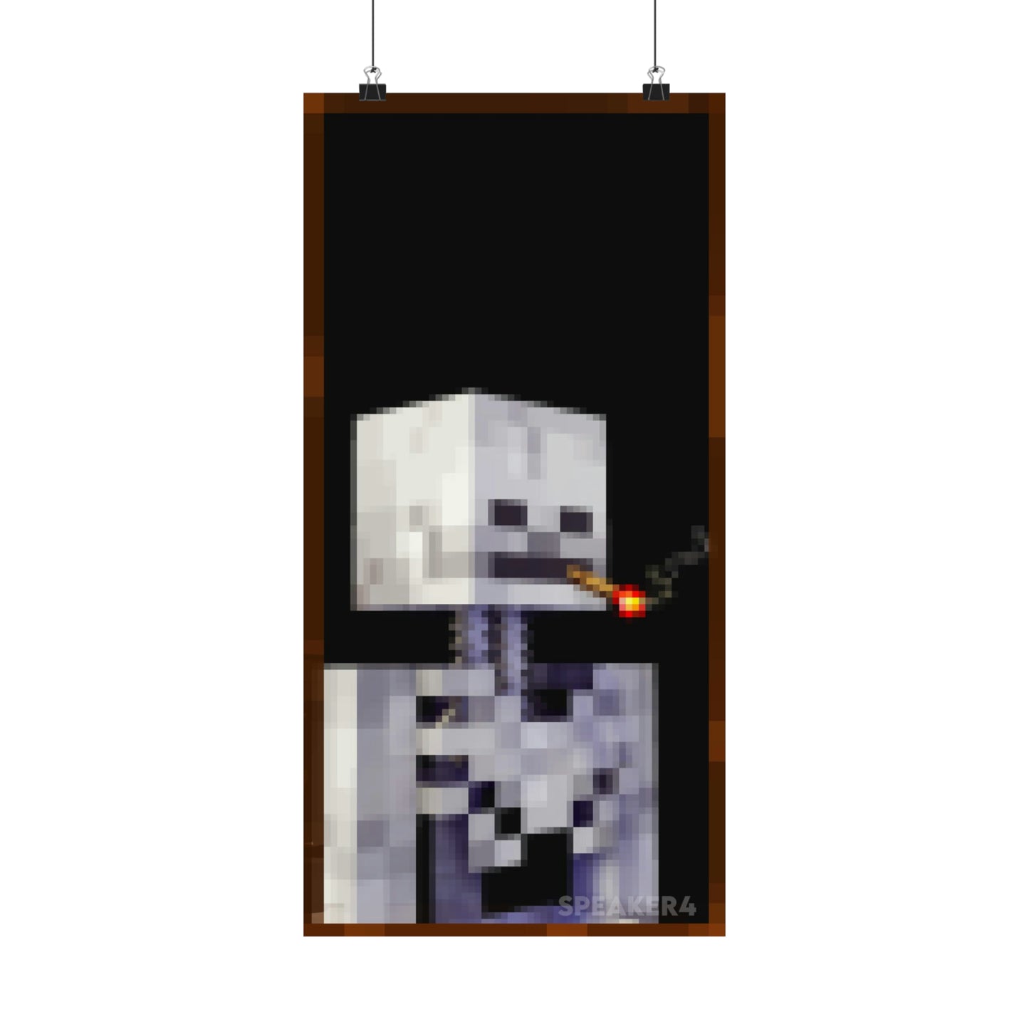 Skull of a Skeleton with Burning Redstone Torch - Matte Vertical Poster