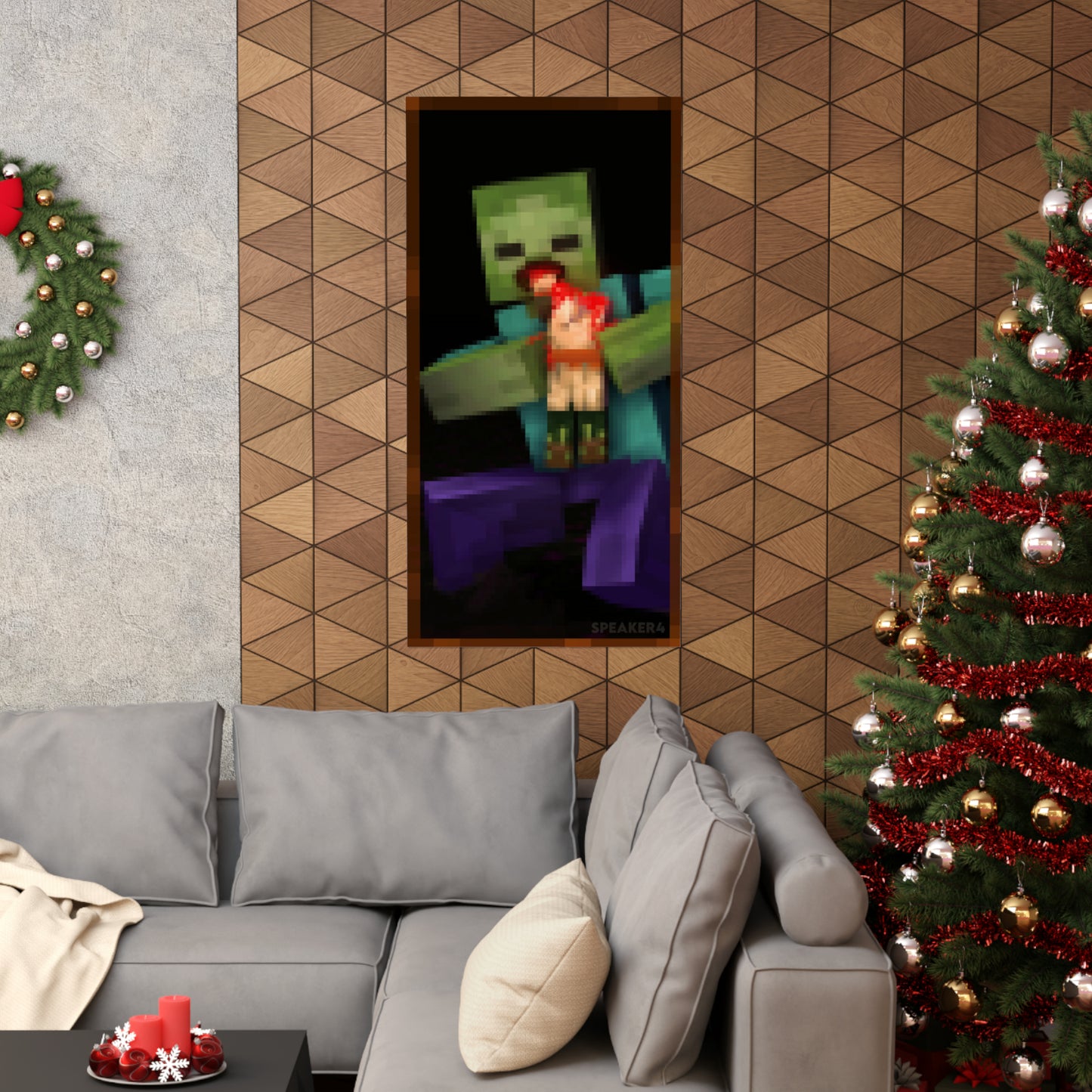 Minecraft Zombie Devouring His Son - Matte Vertical Poster