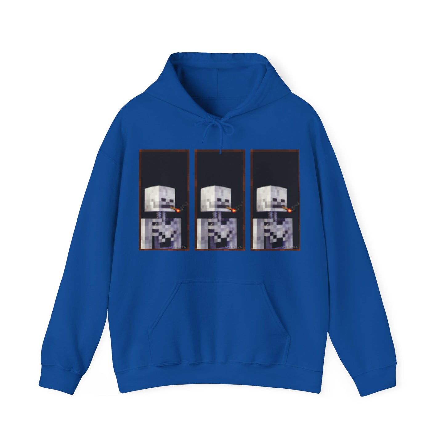 Skull of a Skeleton with Burning Redstone Torch - Unisex Heavy Blend™ Hooded Sweatshirt