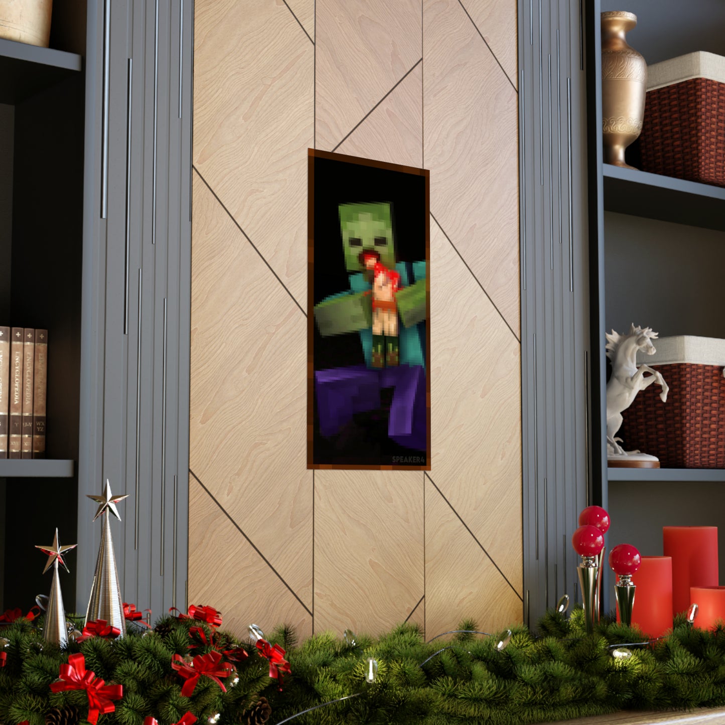 Minecraft Zombie Devouring His Son - Matte Vertical Poster