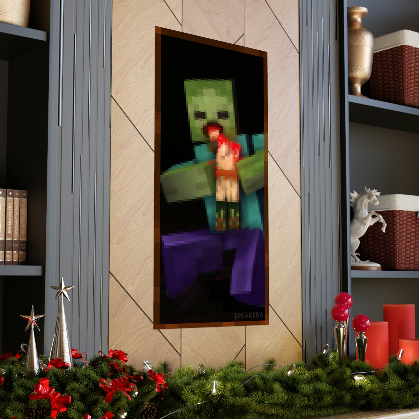 Minecraft Zombie Devouring His Son - Matte Vertical Poster